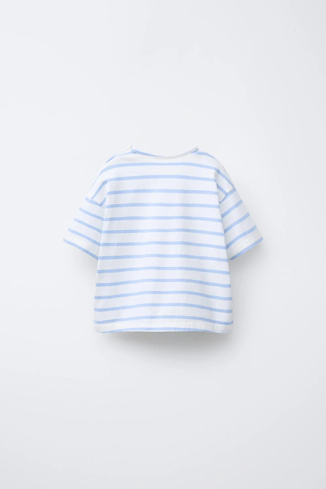 WOVEN STRIPED T-SHIRT