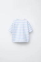 WOVEN STRIPED T-SHIRT
