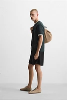 REGULAR FIT DRAWSTRING BERMUDA SHORTS