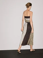 Strapless dress with gathered detail