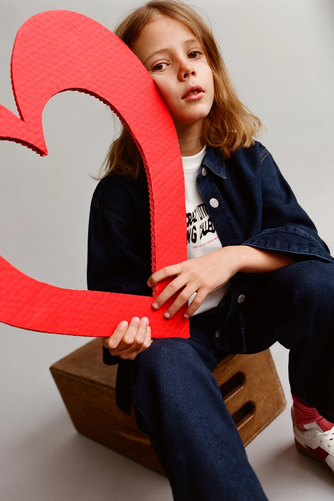 LABEL DENIM OVERSHIRT