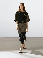 Midi skirt with contrasting trims