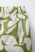 LEAF PRINTED SHORTS