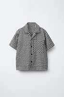 WRINKLED EFFECT PLAID SHIRT