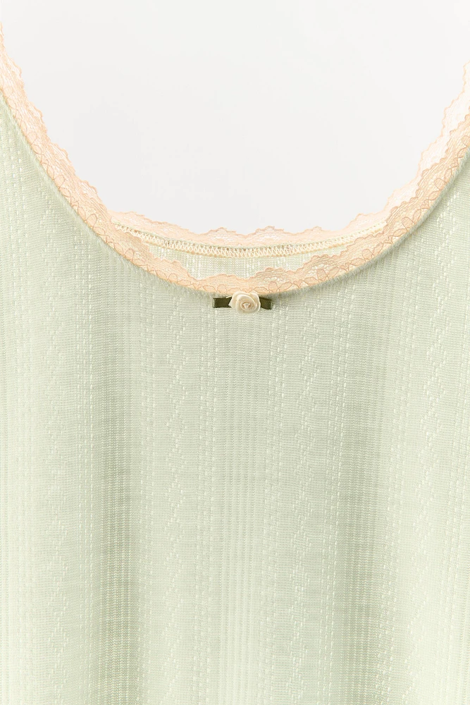 CONTRAST POINTELLE TOP