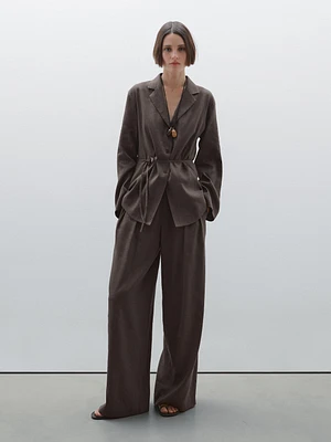 Blazer fluide en lin mélangé
