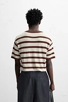 STRIPED JACQUARD KNIT T-SHIRT