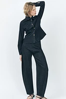 ZW COLLECTION PLEATED DENIM SHIRT