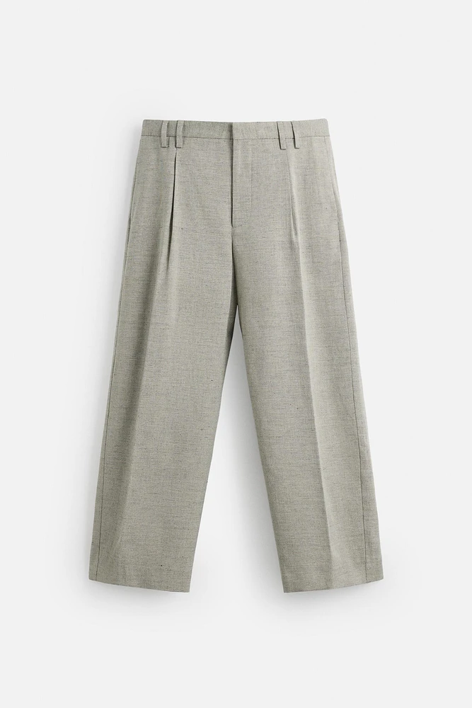 PANTALON DE COSTUME STRUCTURÉ AVEC LIN