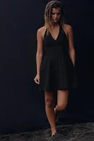 HALTER GODET SHORT DRESS