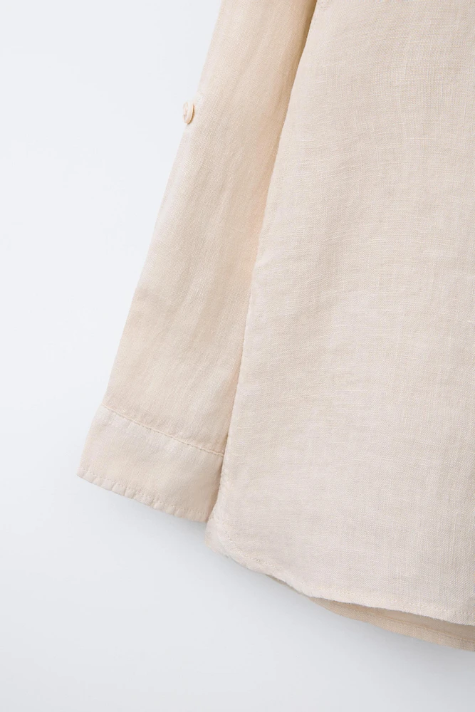 CHEMISE 100 % LIN À COL MAO