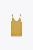 LINEN BLEND KNIT TOP