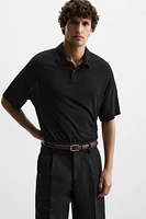 VISCOSE - LINEN POLO SHIRT