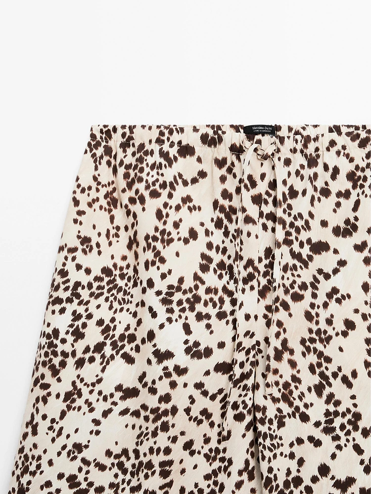 Pantalon droit imprimé animal
