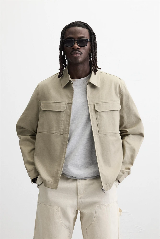 RELAXED FIT ZIPPER OVERSHIRT