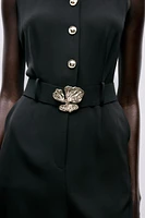BELTED CREPE JUMPSUIT