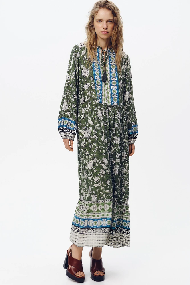 PRINTED MIDI DRESS