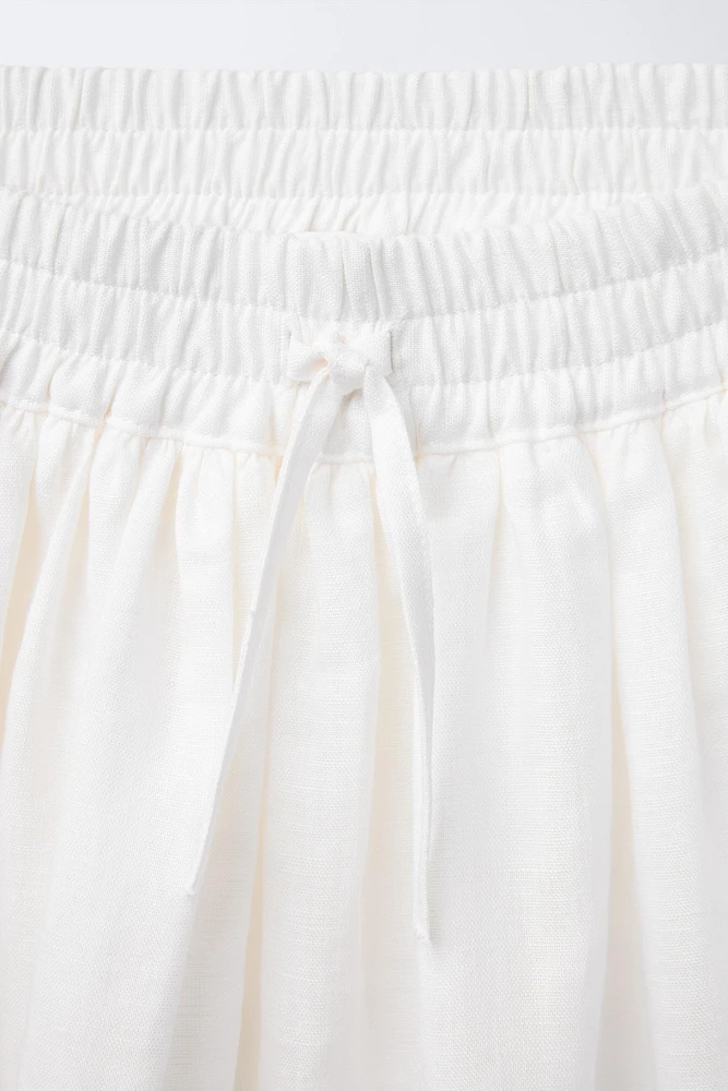 JUPE-SHORT EN LIN ONDULINE