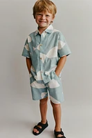 FISH PRINT BERMUDA SHORTS