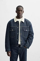 CONTRAST COLLAR DENIM JACKET