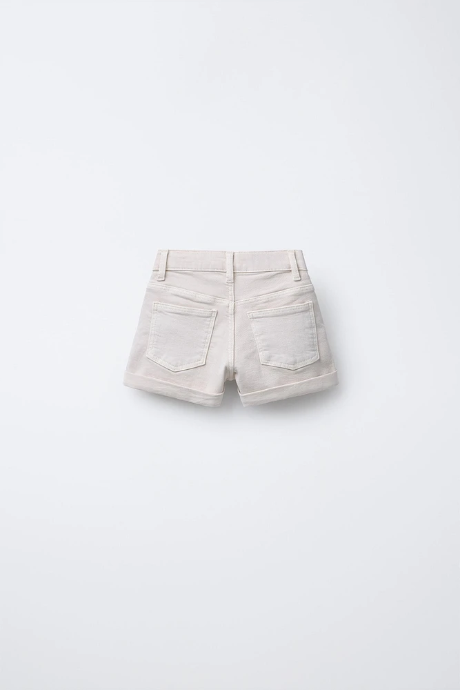 EMBROIDERED DENIM SHORTS