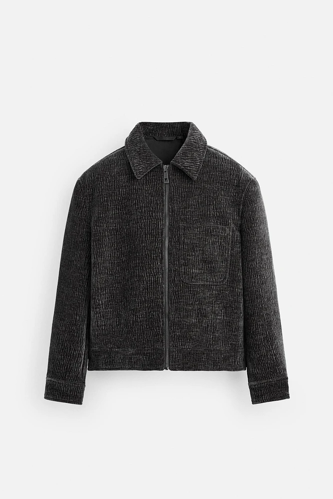TEXTURED WRINKLED EFFECT JACKET