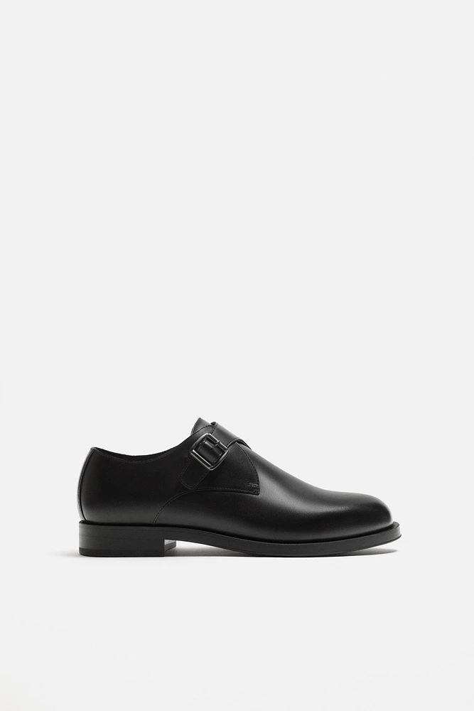 SINGLE MONK STRAP LEATHER SHOES