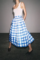 CHECKERED MIDI SKIRT ZW COLLECTION
