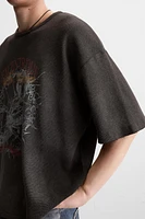 SPRAY PRINT KNIT T-SHIRT