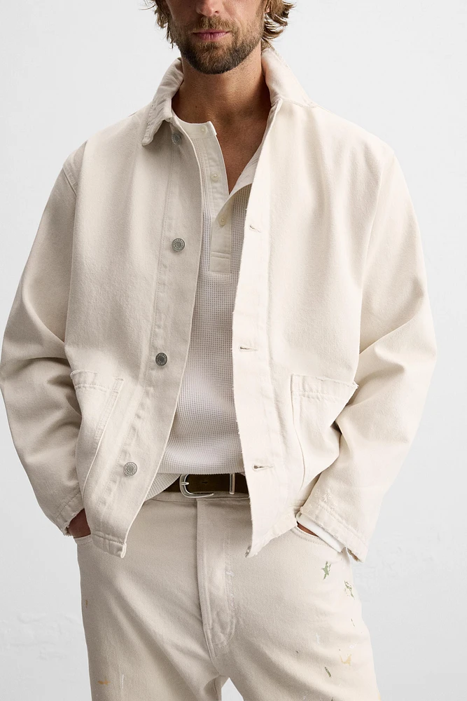 SURCHEMISE EN DENIM DÉLAVÉ