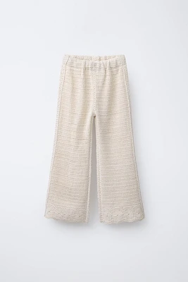 JUPE-CULOTTE À FLEURS MAILLE CROCHET