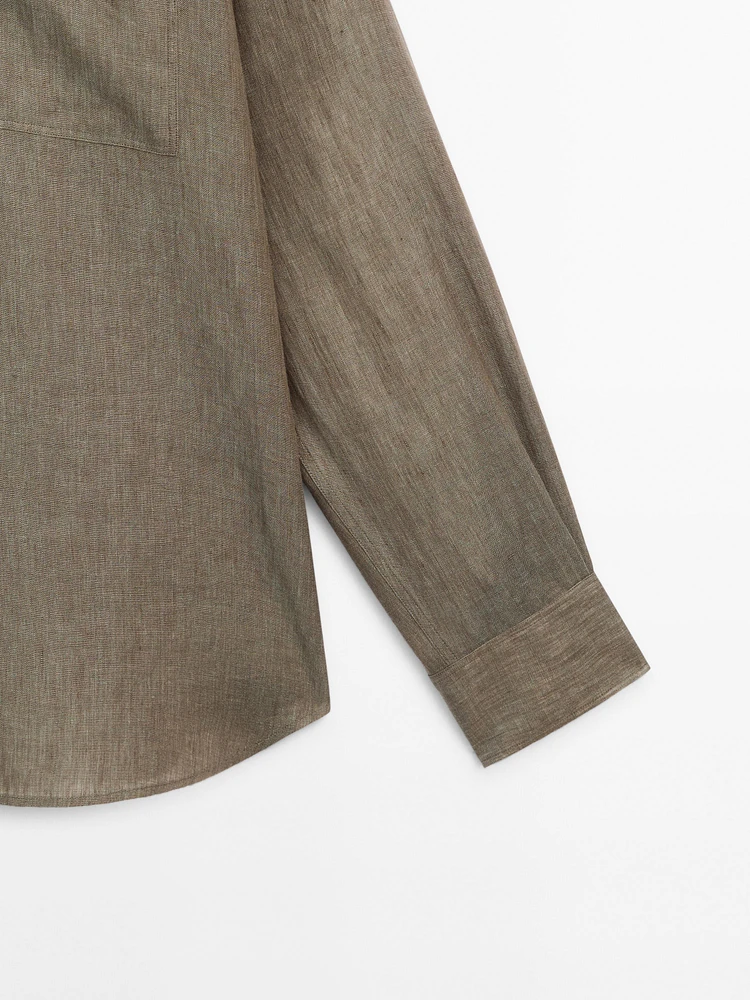 100% linen shirt with pockets