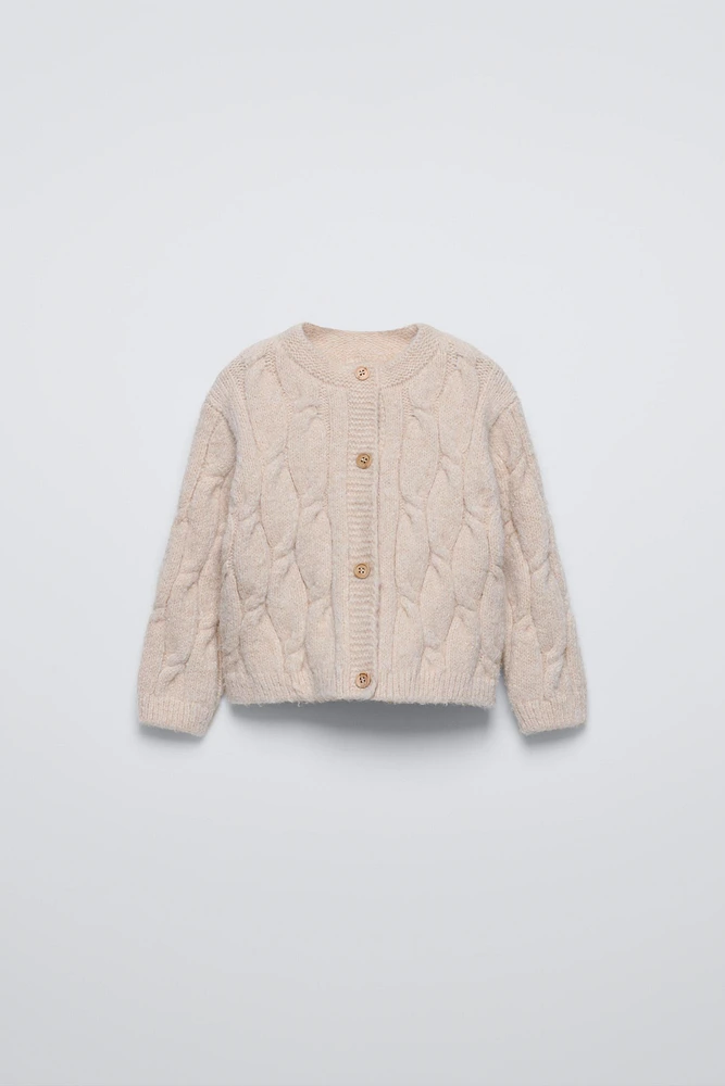 CABLE-KNIT CARDIGAN
