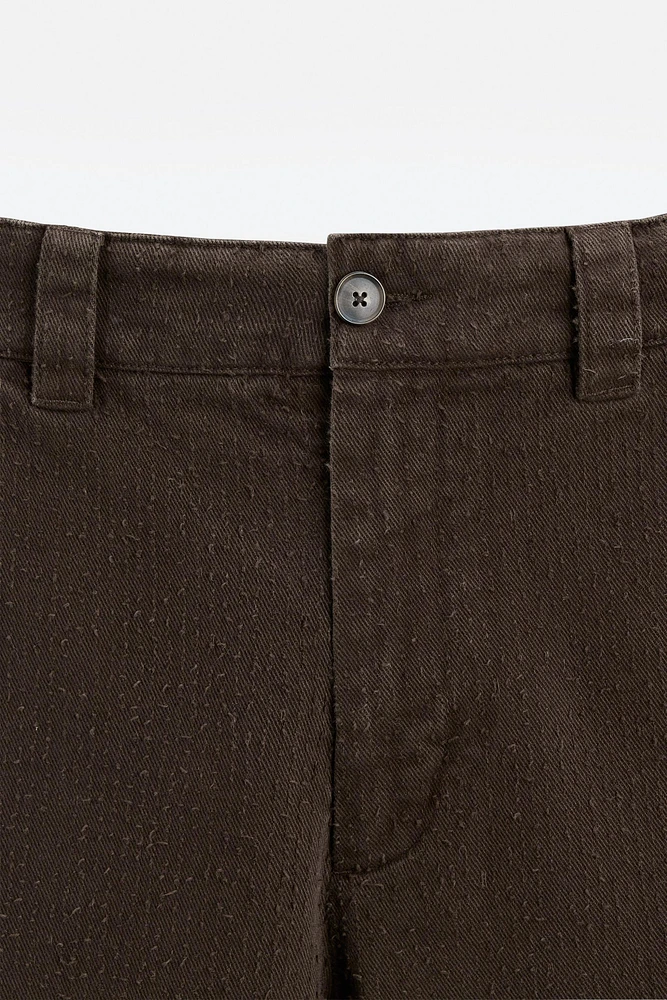 STRUCTURED STRAIGHT FIT PANTS
