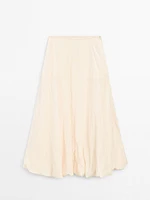 Jupe midi bouffante effet crinkle - STUDIO
