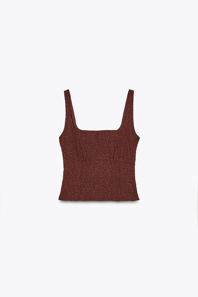 TOP À BRETELLES TEXTURÉ