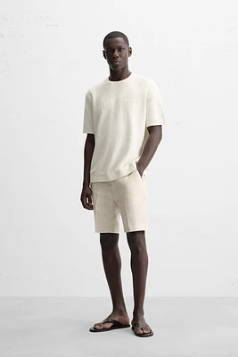 WAVE JACQUARD KNIT T-SHIRT