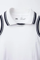 BOX PLEAT POLO DRESS