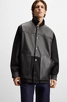 CONTRASTING LEATHER JACKET