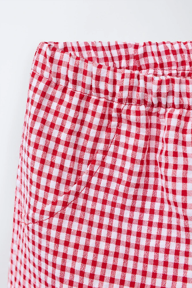 GINGHAM BAGGY PANTS