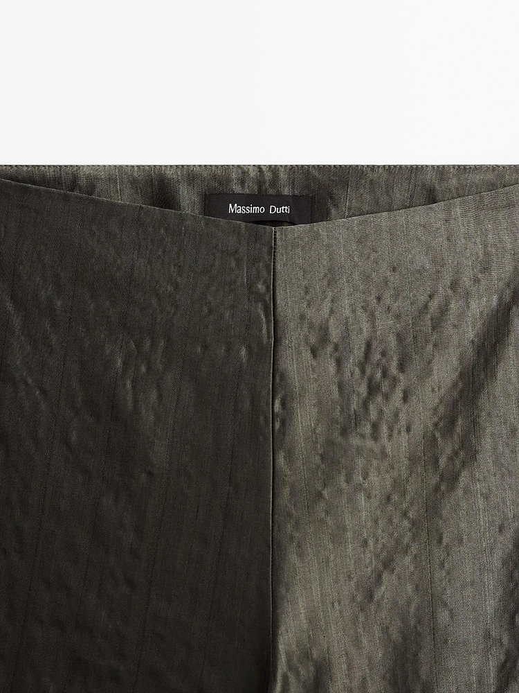 Pantalon flare mid-rise jacquard