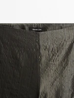 Pantalon flare mid-rise jacquard