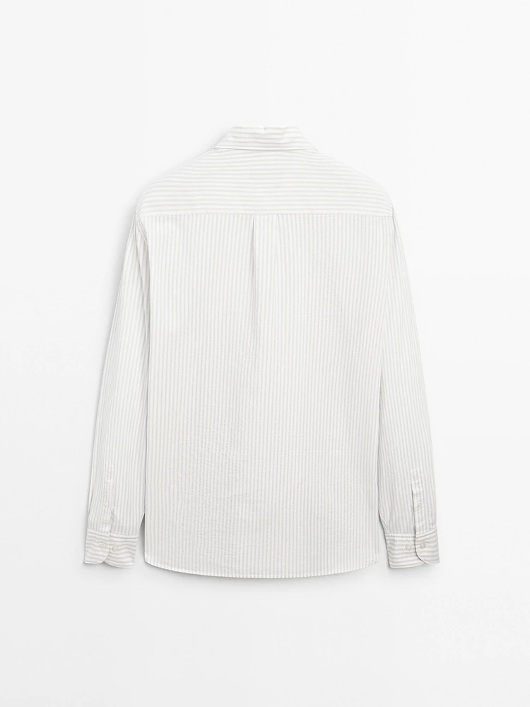 Regular fit striped cotton shirt