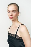 SATIN LACE ENTREDEUX TOP