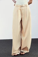 PLEATED BELTED PANTS