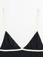 Top triangle maille pointelle