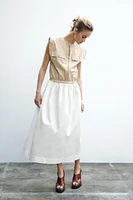 COMBINATION POPLIN DRESS