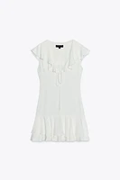 RUFFLED TIE SHORT DRESS