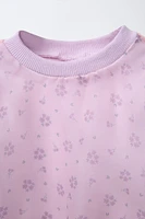 FLORAL ORGANZA SWEATSHIRT