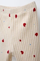 HEART RIBBED LEGGINGS